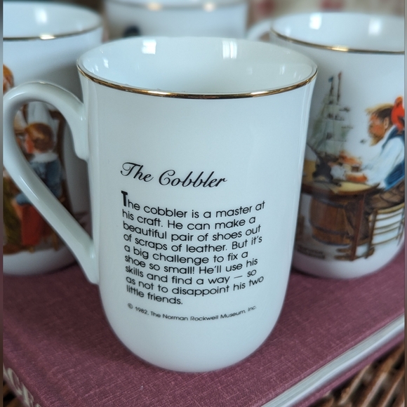 Set of 4 Vintage Norman Rockwell mug 8 oz - Picture 9 of 11